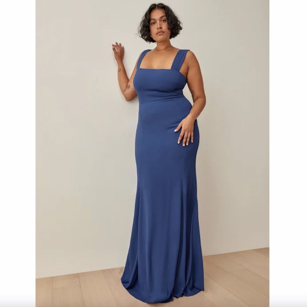 REFORMATION Ballina Dress Square Neck Gown 4 Caspian Bridesmaid Wedding Formal